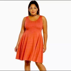 Torrid Rust or Pastel Colored Mixed Stitch Knit Sleeveless Sweater Dress Size 1